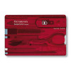 Швейцарская карточка Victorinox SwissCard Classic, 10 функций, корпус из красного полупрозрачного пластика