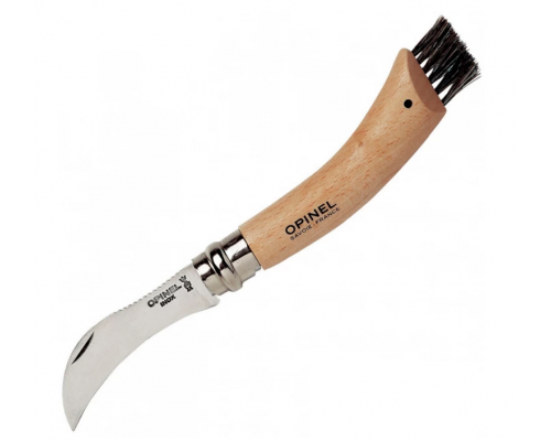 Нож грибника OPINEL №8, нержавеющая сталь, рукоять бук, блистер